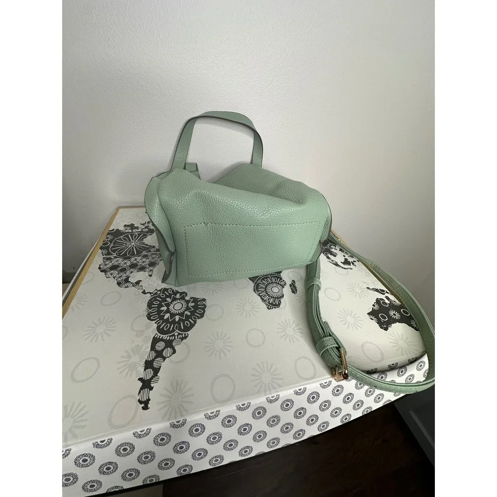 Kate Spade Mint Green Leather‎ Bucket Crossbody Bag Purse Adjustable Strap